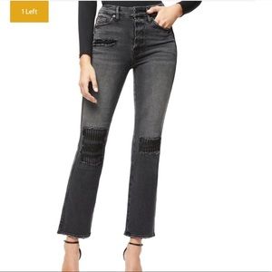 Good American Good curve patchwork jeans.